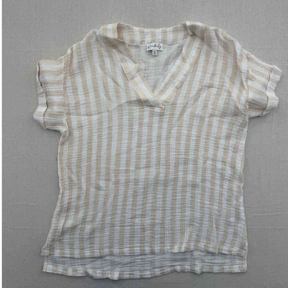 Wonderly Cream Gauze Textured Blouse